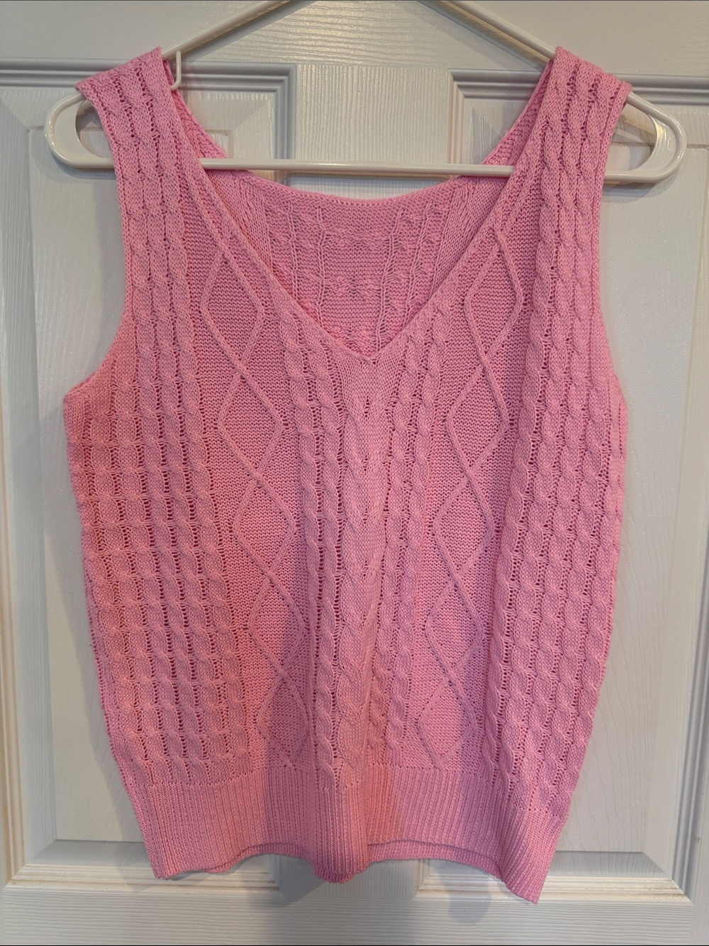 Cable-Knit V-Neck Sweater Tank